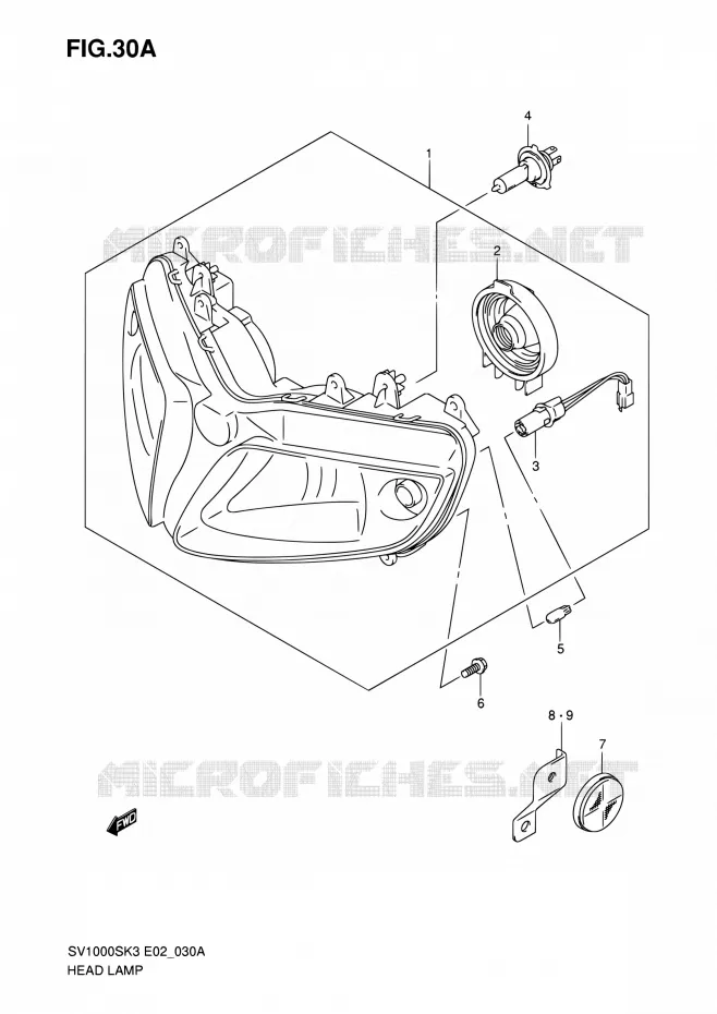 PHARE (SV1000S E24) Suzuki MOTO 1000 SV 2005  SV1000S2ZK5