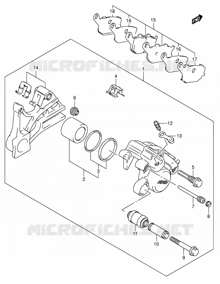 ETRIER DE FREIN ARRIERE Suzuki MOTO 1000 SV 2005  SV1000SZK5