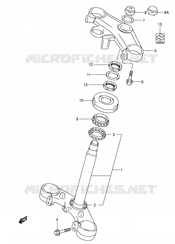 TE DE FOURCHE (VOIR NOTE) Suzuki MOTO 650 SV 2004  SV650 K4