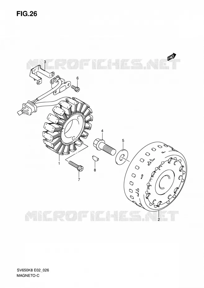 ALLUMAGE ROTOR - STATOR Suzuki MOTO 650 SV 2009  SV650K9(E19)