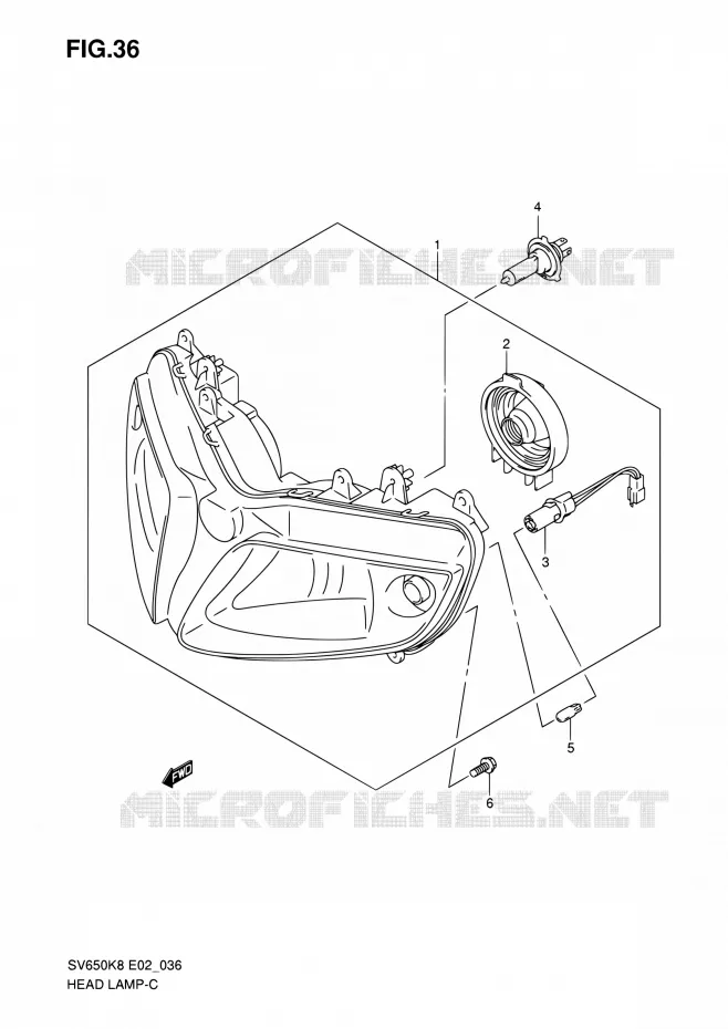 PHARE (VOIR NOTE) Suzuki MOTO 650 SV 2009  SV650K9(E19)