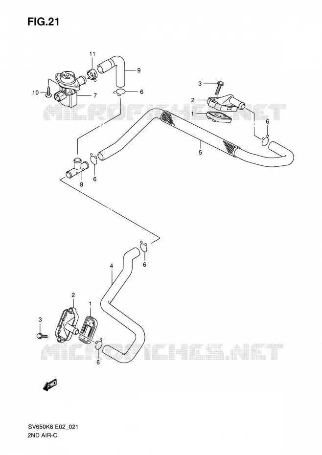 SYSTEME RECYCLAGE GAZ ECHAPPEMENT Suzuki MOTO 650 SV 2009  SV650K9(E24)