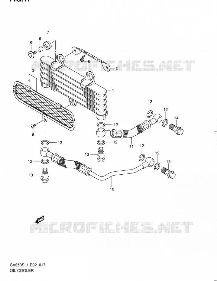 RADIATEUR D'HUILE Suzuki MOTO 650 SV 2011  SV650SL1(E24)