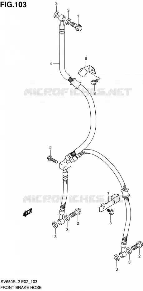 DURITE DE FREIN AVANT (SV650SL2 E24) Suzuki MOTO 650 SV 2012  SV650SL2(E24)
