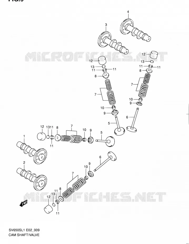 ARBRE A CAMES - VALVE Suzuki MOTO 650 SV 2011  SV650SAL1(E24)