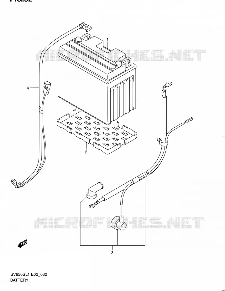 BATTERIE (SV650SAL1 E24) Suzuki MOTO 650 SV 2011  SV650SAL1(E24)
