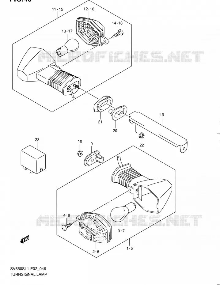 CLIGNOTANTS Suzuki MOTO 650 SV 2011  SV650SAL1(E24)