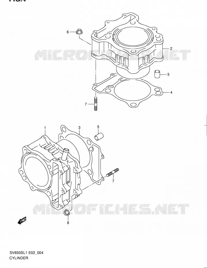 CYLINDRE Suzuki MOTO 650 SV 2011  SV650SAL1(E24)