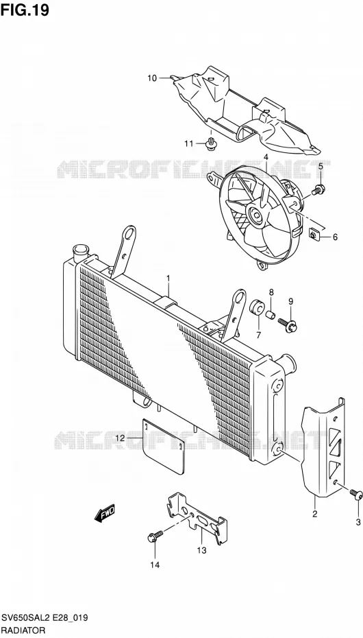 RADIATEUR Suzuki MOTO 650 SV-S 2012  SV650SA L2 (E03,E28,E33)