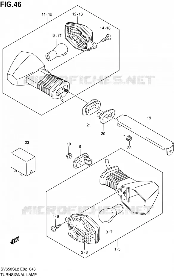 CLIGNOTANTS Suzuki MOTO 650 SV 2012  SV650SAL2(E24)