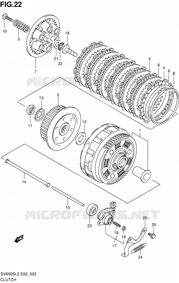 EMBRAYAGE Suzuki MOTO 650 SV 2012  SV650SAL2(E24)