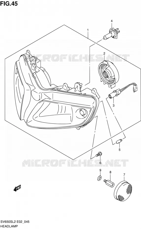 PHARE (SV650SAL2 E24) Suzuki MOTO 650 SV 2012  SV650SAL2(E24)