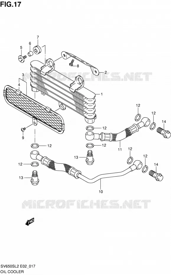 RADIATEUR D'HUILE Suzuki MOTO 650 SV 2012  SV650SAL2(E24)