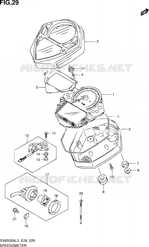 COMPTEUR Suzuki MOTO 650 SV-S 2013  SV650SA L3 (E03,E28,E33)