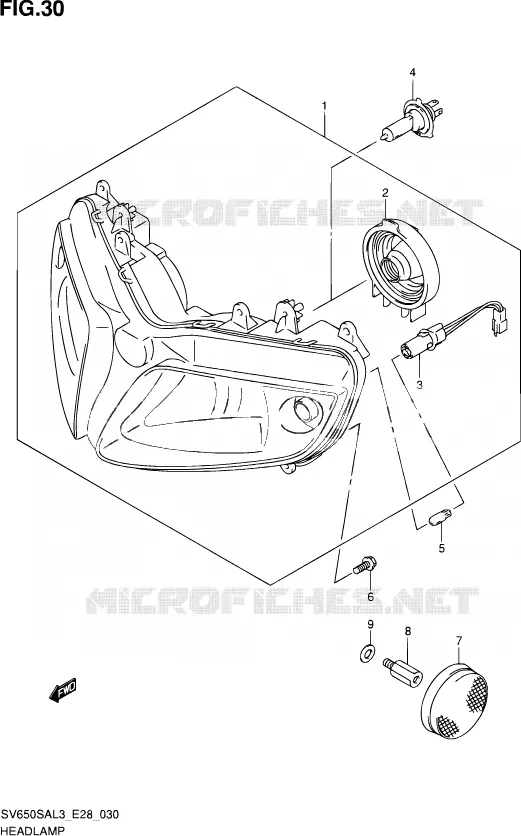 PHARE Suzuki MOTO 650 SV-S 2013  SV650SA L3 (E03,E28,E33)