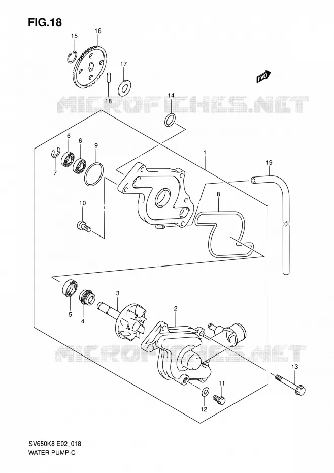 POMPE A EAU Suzuki MOTO 650 SV 2008  SV650SUK8(E19)