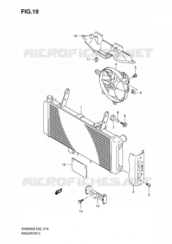 RADIATEUR Suzuki MOTO 650 SV 2008  SV650SUK8(E19)