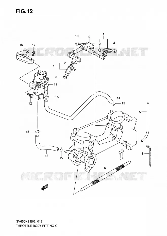 SYSTÈME D'INJECTION Suzuki MOTO 650 SV-S 2009  SV650SUK9(E19)