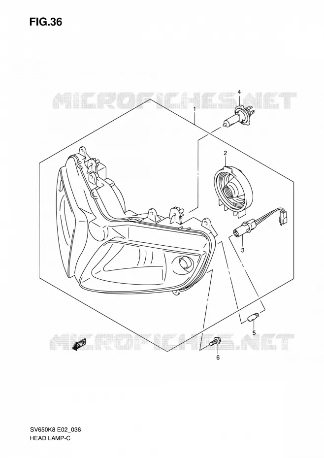 PHARE (VOIR NOTE) Suzuki MOTO 650 SV 2010  SV650SUL0(E19)