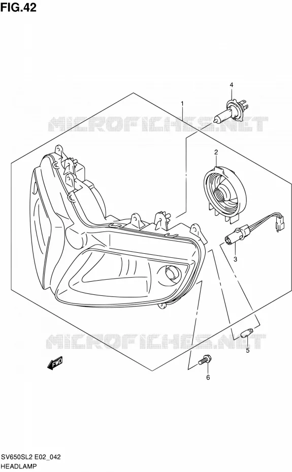 PHARE (SV650SL2 E02) Suzuki MOTO 650 SV 2012  SV650SUL2(E24)