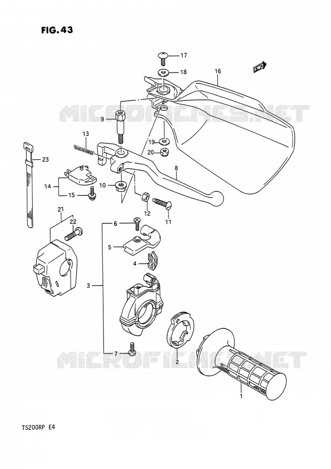 COMMODO DROIT Suzuki MOTO 200 TS-R 1992  TS200R N (E02,E04,E24)