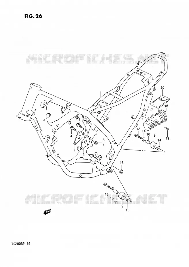 CADRE Suzuki MOTO 200 TS-R 1993  TS200R P (E04,E24)