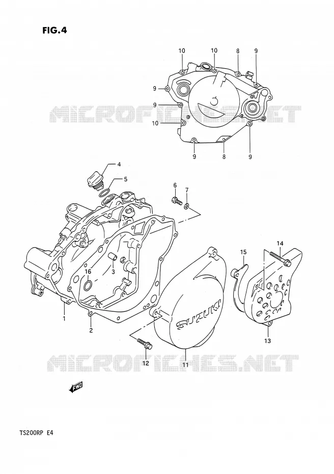 CARTER Suzuki MOTO 200 TS-R 1993  TS200R P (E04,E24)