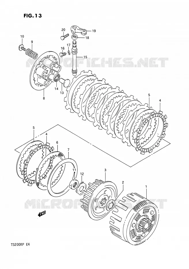 EMBRAYAGE Suzuki MOTO 200 TS-R 1993  TS200R P (E04,E24)