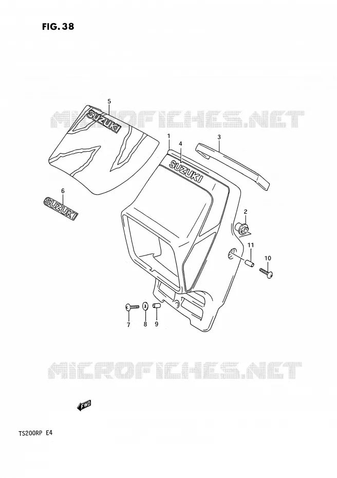 SUPPORT - CARENAGES DE PHARE Suzuki MOTO 200 TS-R 1993  TS200R P (E04,E24)