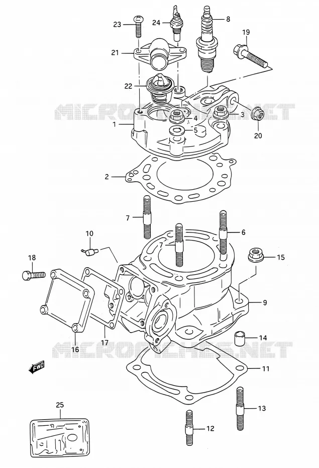 CYLINDRE Suzuki MOTO 200 TS-R 1991  TS200R M (E03,E28,E33)
