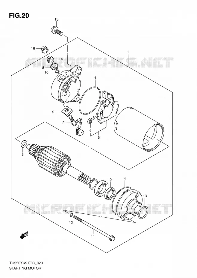 DEMARREUR Suzuki MOTO 250 TU 2010  TU250XL0