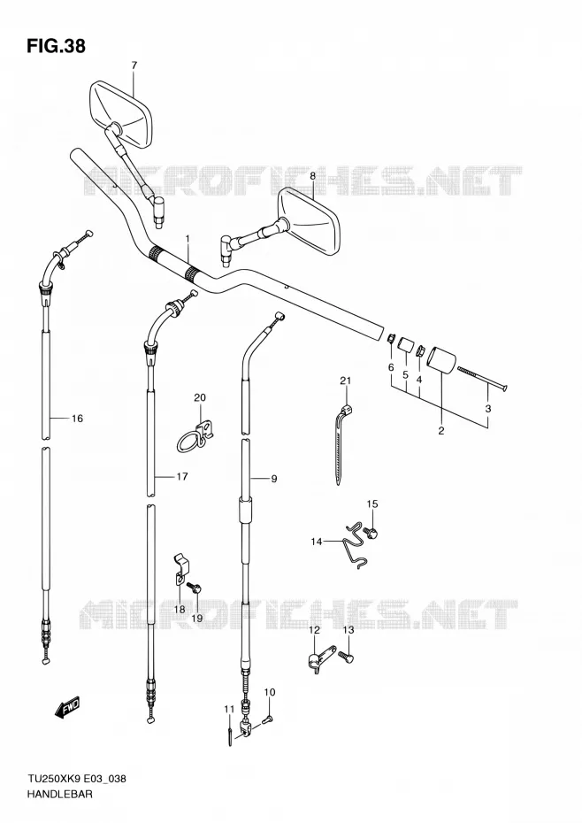 GUIDON Suzuki MOTO 250 TU 2010  TU250XL0