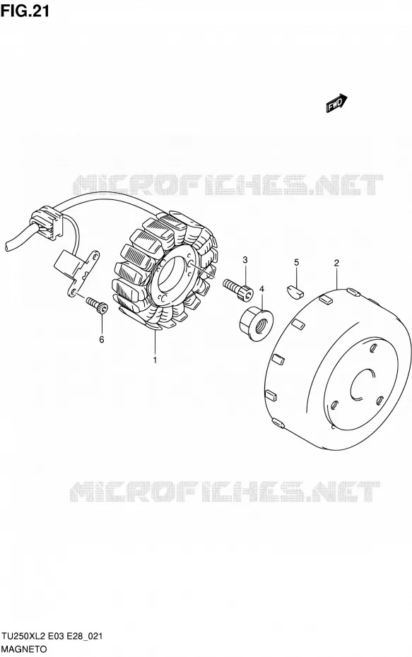 ALLUMAGE ROTOR - STATOR Suzuki MOTO 250 TU 2012  TU250XL2(E03,E28,E33)
