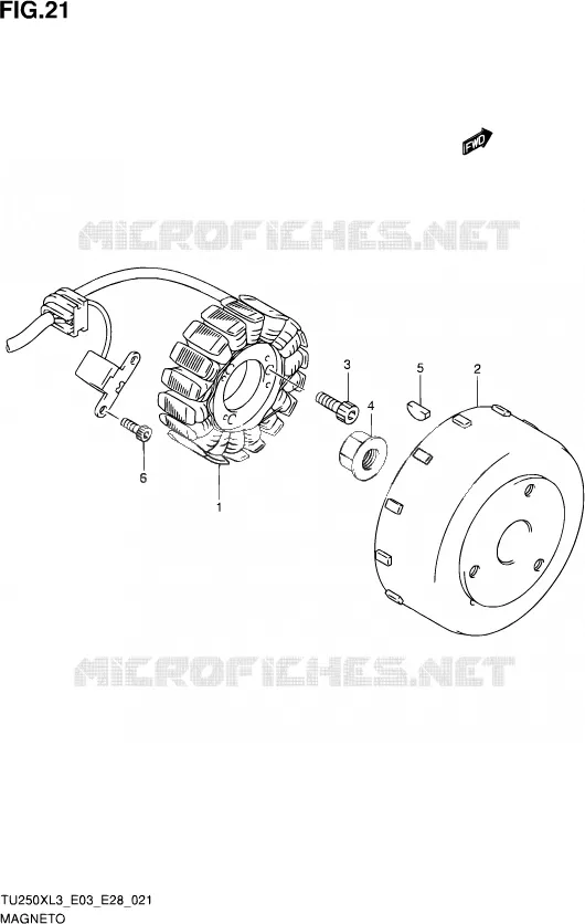 ALLUMAGE ROTOR - STATOR Suzuki MOTO 250 TU 2013  TU250X L3 (E03,E28,E33)