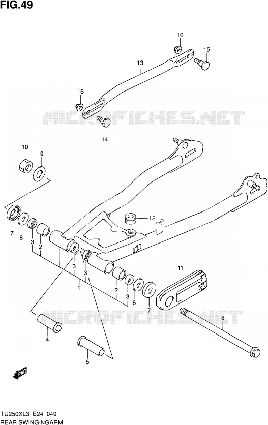 BRAS OSCILLANT ARRIERE Suzuki MOTO 250 TU 2013  TU250X L3 (E24)