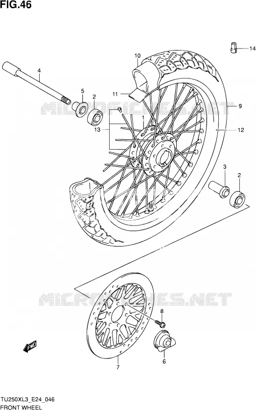 ROUE AVANT Suzuki MOTO 250 TU 2013  TU250X L3 (E24)