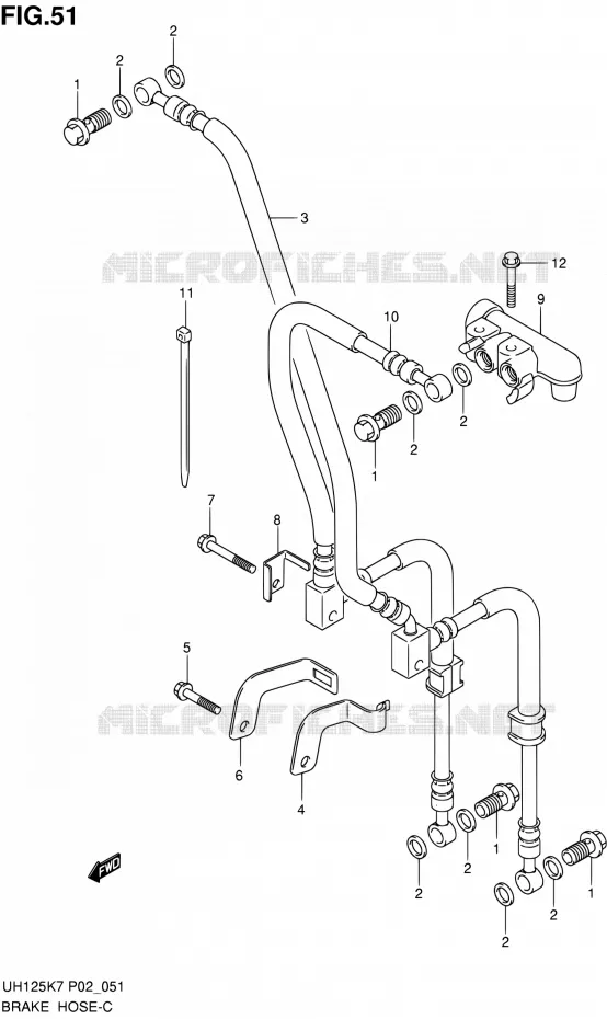 FLEXIBLE DE FREIN Suzuki SCOOTER 125 BURGMAN 2009  UH125K9(E02)
