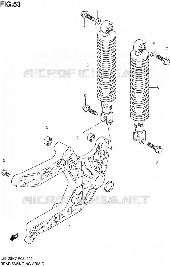 BRAS OSCILLANT ARRIERE Suzuki SCOOTER 125 BURGMAN 2009  UH125K9(E19)