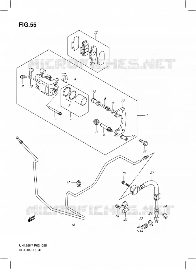 ETRIER DE FREIN ARRIERE Suzuki SCOOTER 125 BURGMAN 2010  UH125L0(E02)
