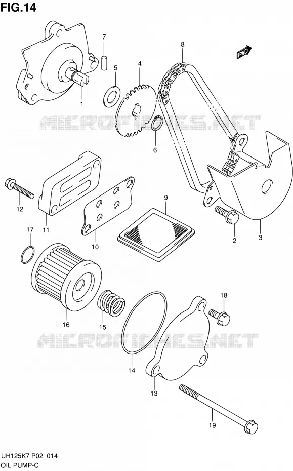 POMPE A HUILE Suzuki SCOOTER 125 BURGMAN 2010  UH125L0(E02)