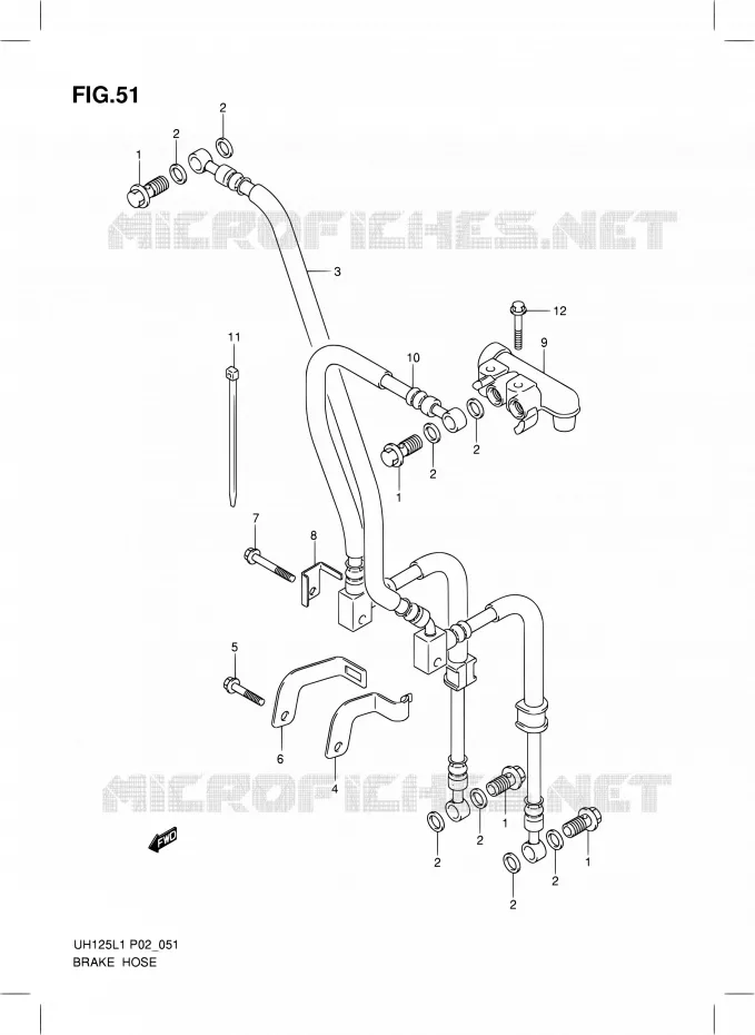 FLEXIBLE DE FREIN Suzuki SCOOTER 125 BURGMAN 2011  UH125L1(P19)