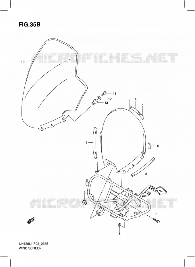 PARE-BRISE (MODEL RACING P19) Suzuki SCOOTER 125 BURGMAN 2011  UH125L1(P19)