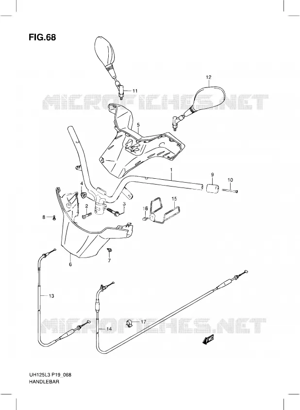 GUIDON (UH125L3 P19) Suzuki SCOOTER 125 BURGMAN 2013  UH125G L3 (P19)