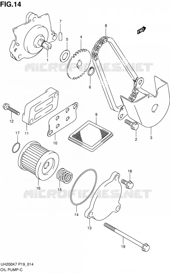 POMPE A HUILE Suzuki SCOOTER 200 BURGMAN 2010  UH200L0(E02)