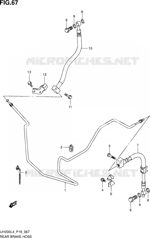 DURITE DE FREIN ARRIERE (UH200AL4 P19) Suzuki SCOOTER 200 BURGMAN 2014  UH200 L4 (P19)