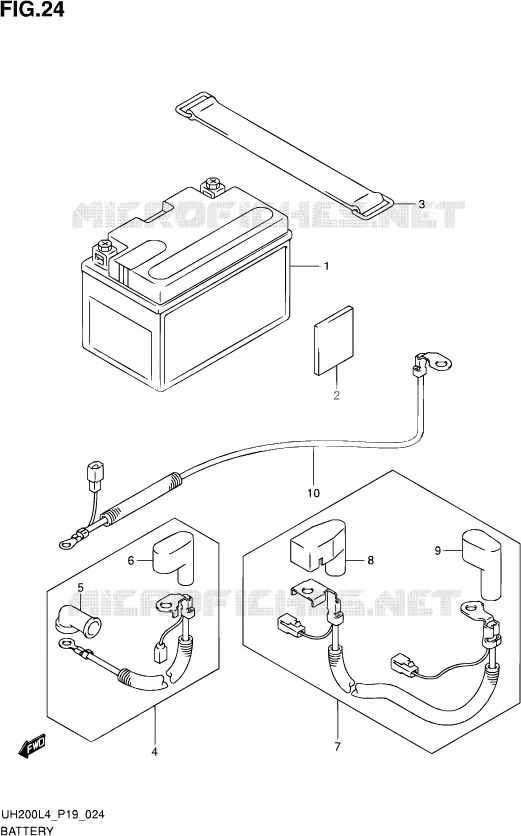 BATTERIE (UH200AL4 P19) Suzuki SCOOTER 200 BURGMAN 2014  UH200A L4 (P19)