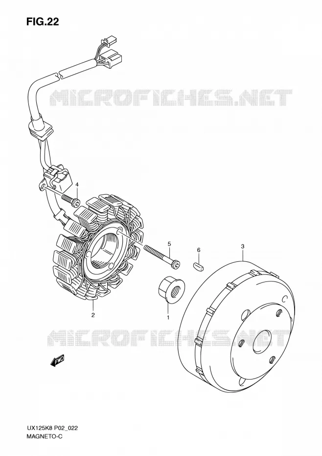 ALLUMAGE ROTOR - STATOR Suzuki SCOOTER 125 SIXTEEN 2008  UX125K8(P19)