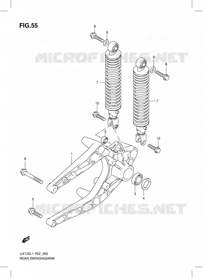 BRAS OSCILLANT ARRIERE Suzuki SCOOTER 125 SIXTEEN 2011  UX125L1(P19)