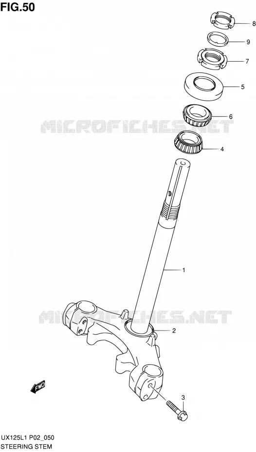 COLONNE DE DIRECTION Suzuki SCOOTER 125 SIXTEEN 2012  UX125L1(P19)