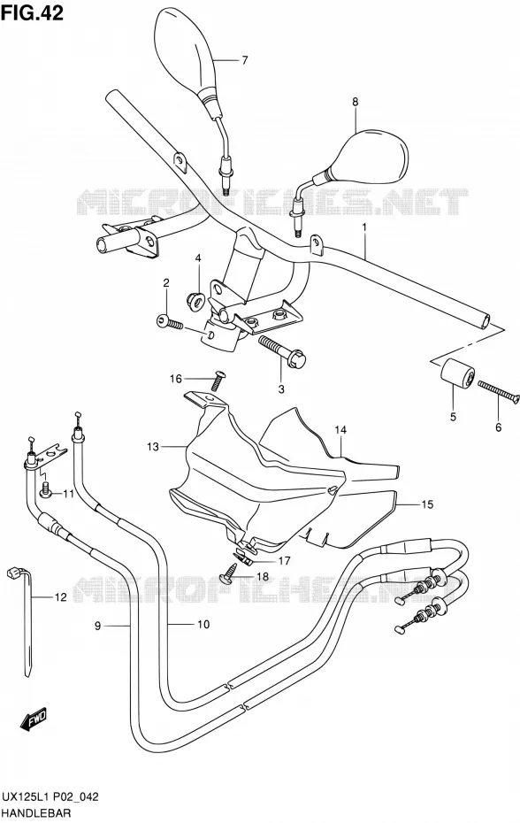 GUIDON Suzuki SCOOTER 125 SIXTEEN 2011  UX125L1(P19)